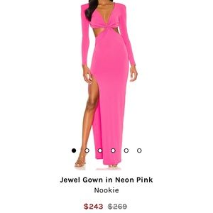 Nookie Long Sleeve Cut Out Formal Dress